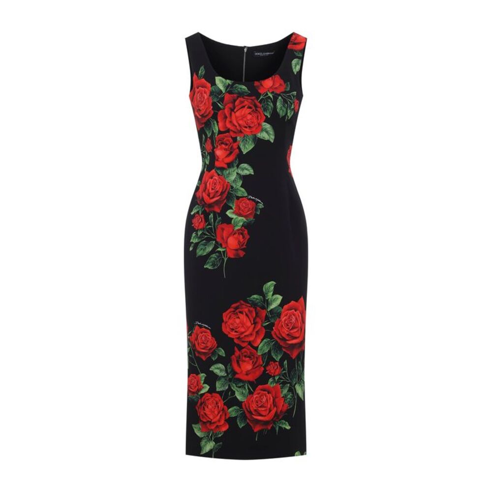 Dolce & Gabbana Rose Rosse Midi Dress Women